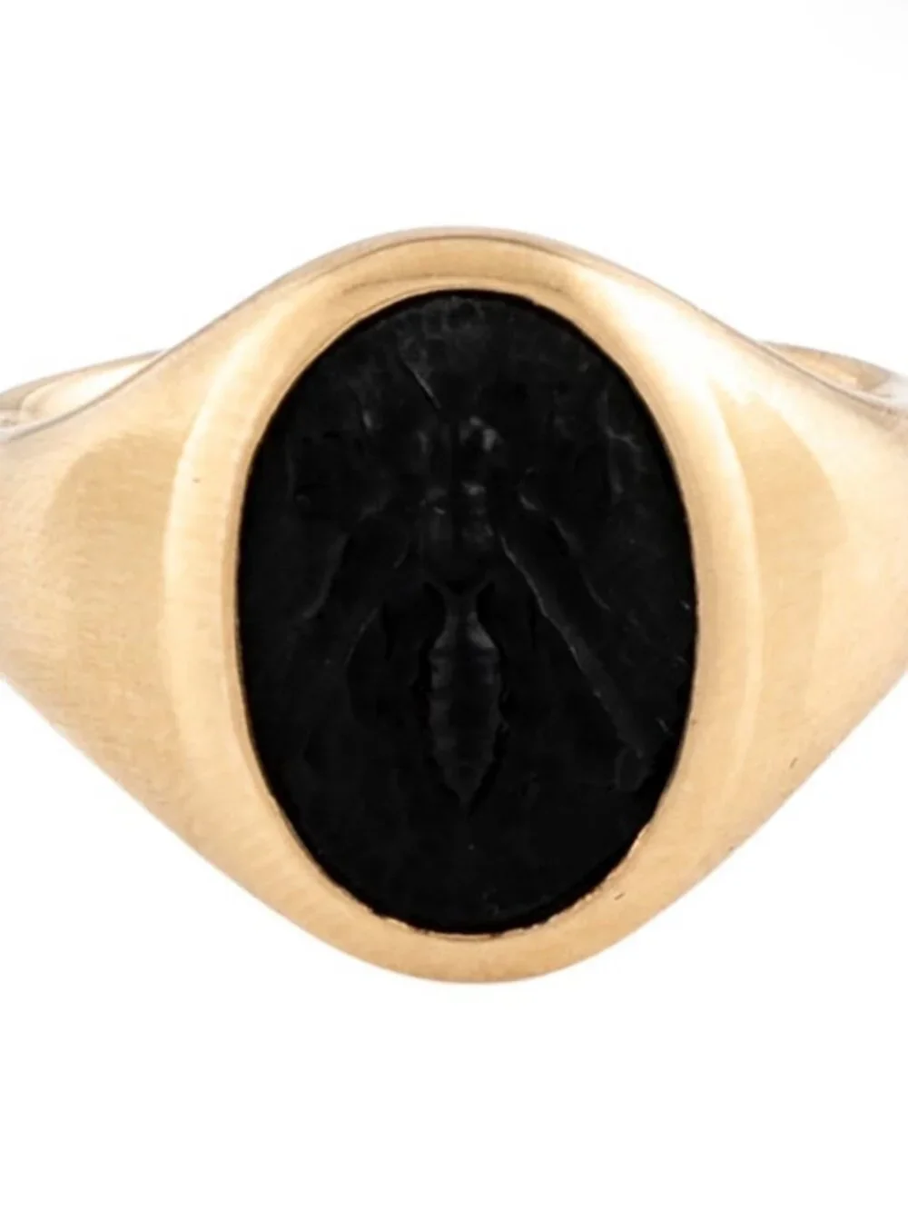 DAVID YURMAN 18K 750 YELLOW GOLD ONYX BEE PINKY RING